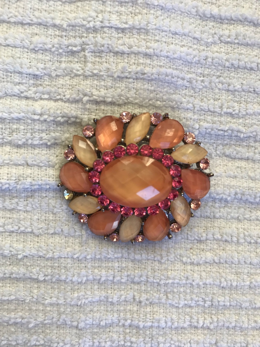VINTAGE Pink and Peach Statement Brooch - Women Jewelry